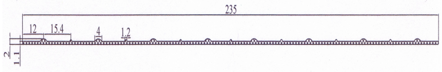 Привальная лента 235 мм (черный цвет) 4855