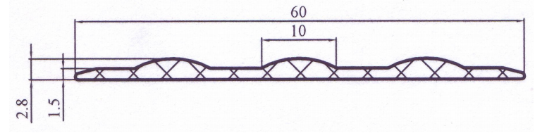 Привальная лента 60 мм (черный цвет) 4856